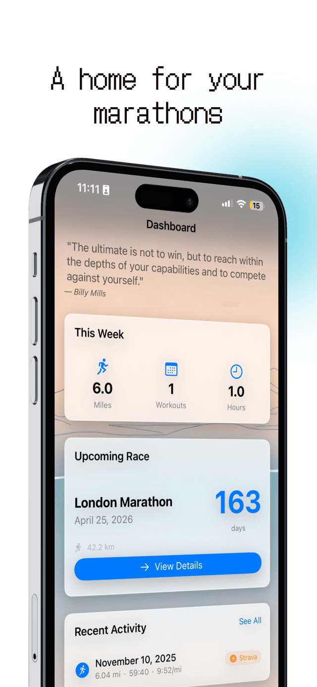 MarathonOS — A home for your marathons dashboard